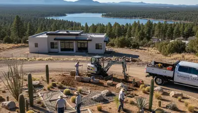 Landscaping crew in Flagstaff, AZ providing professional yard maintenance and outdoor property care