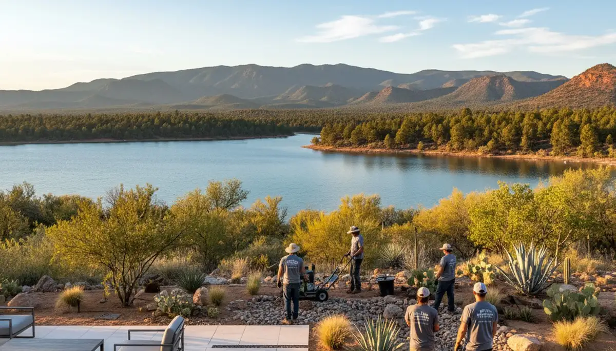 Landscaping crew in Flagstaff, AZ providing professional yard maintenance and outdoor property care